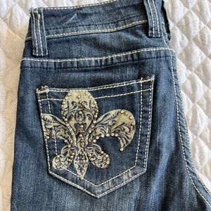 Miss Me Jeans Sage Green Fleur  De Lis Jeans-Rare Find!